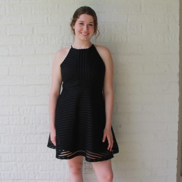 She and Sky Dresses & Skirts - Black Dress with Intricate Overlay